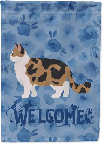 Miniatura 113 de Caroline's Treasures CK4813CHF - Bandera de bienvenida con gato abisinio azul, manga grande, para porche, para colgar en la pared, poliéster