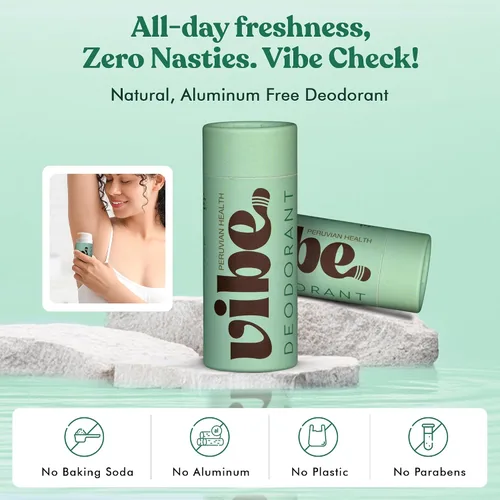 Miniatura 7 de Vibe - Desodorante natural sin aluminio para mujeres y hombres, control de olores de larga duración con aceite de coco orgánico y cera de abejas