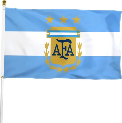 XIFAN Bandera de tres estrellas premium de Campeones del Mundo Argentina 2022 de 3 x 5 pies para exteriores, banderas nacionales argentinas de