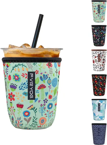 Miniatura 33 de Fundas de neopreno reutilizables aisladas para café helado, fundas para tazas de café helado, fundas para bebidas heladas y calientes