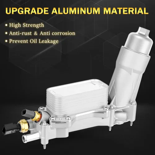 Miniatura 5 de 926-959 Carcasa de filtro de aceite de motor de aluminio completo mejorada con enfriadores de aceite y juntas Compatible con Dodge Charger