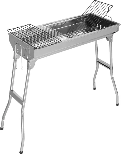 Parrillas de carbón portátiles, brocheta de cordero plegable para jardín, patio, fiesta, picnic, viajes, hogar, cocina al aire libre, 28 x 13 x 27