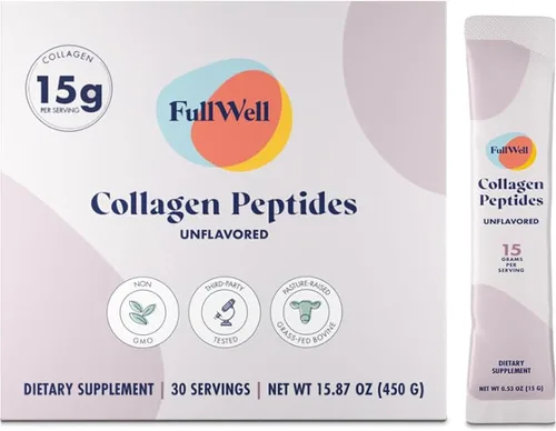 Miniatura 9 de FullWell Nuevos Péptidos de Colágeno Hidrolizado, Polvo de Colágeno Seguro para Lactancia y Embarazo a Base de Pasto para Mujeres, 15g de Colágeno