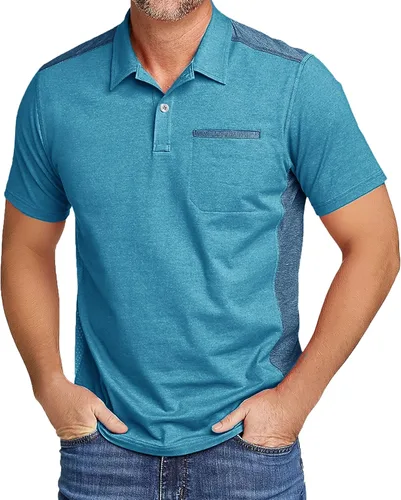 Miniatura 46 de V VALANCH Polo de golf de manga corta para hombre, estilo casual, con cuello que absorbe la humedad