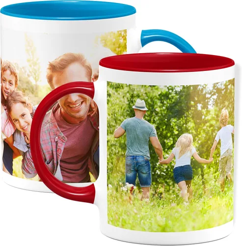 Miniatura 19 de Taza de café con foto personalizada, 11 onzas, color negro, con imagen envolvente, texto, taza de cerámica personalizada con imagen, taza