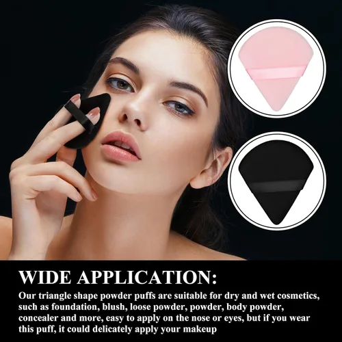 Miniatura 6 de Esponja para polvo de cara con forma de triángulo, 12 piezas, para polvo suelto, suave, base cosmética, esponja mineral para productos en polvo