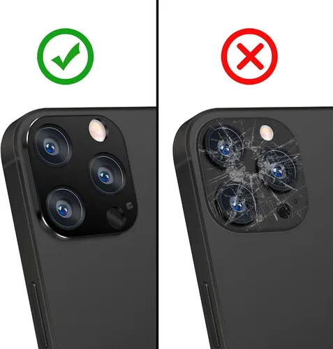 Miniatura 4 de SAHARA ZeroDamage ZD00049 - Protector de lente de cámara de vidrio flexible HD para iPhone 13 Pro y Pro Max (paquete de 2), color negro