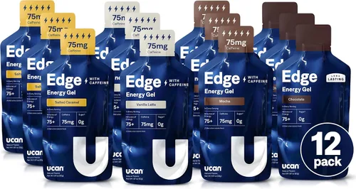 Miniatura 15 de UCAN Edge Energy Gel Shots, chocolate (12 paquetes de 2 onzas) para correr, entrenamiento, ejercicios, fitness, ciclismo, crossfit Sin azúcar