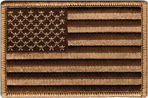 Miniatura 4 de Parche bordado con bandera americana con borde dorado USA Estados Unidos de América emblema de uniforme militar, dorado (GOLD BORDER)