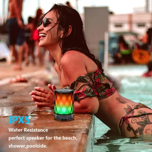 Miniatura 4 de LFS Altavoces Bluetooth portátiles, luz nocturna impermeable, altavoces portátiles ligeros para viajes, piscina, playa, ciclismo, kayak, regalos