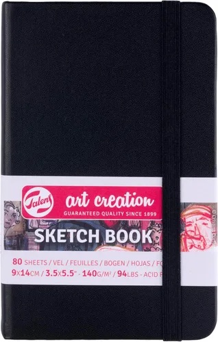 Talens Art Creation Cuaderno de bocetos negro 9X14 cm, 140 gramos (9314001M)