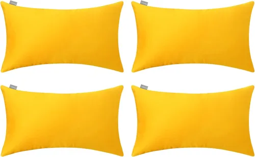 Miniatura 81 de Thmyo - Paquete de 4 fundas de almohada decorativas de 100 % algodón para lumbar, cómodas, sólidas, para Navidad/Halloween, fundas de cojín Blanco