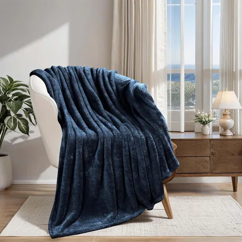 Miniatura 13 de Superior Manta Clásica de Forro Polar Sólido, Gruesa, Acogedora, Mantas Cálidas, Ropa de Cama y Manta de Sofá de Felpa Suave Aterciopelada, Linda