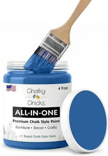 Miniatura 24 de Chalky Chicks - Pintura mate a la tiza, no requiere lijado, 4 onzas líquidas, color gris oscuro (Gun Metal Gray), para muebles, pintura sin Gris