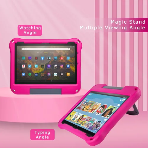 Miniatura 4 de Funda para tablet Fire HD 10 para niños (versión 2021/2023, 11ª/13ª generación), funda Oqddqo Amazon Kindle 10 Plus, choque de doble capa de cuatro