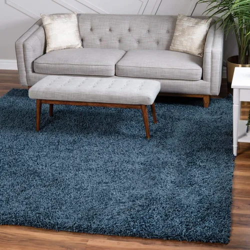 Miniatura 62 de Unique Loom Davos Shag Collection - Alfombra de área, color liso (4 pies 1 pulgada x 6 pies 1 pulgada, rectangular, color pimienta)