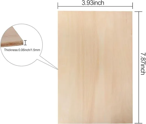 Miniatura 2 de KEILEOHO Paquete de 40 hojas de madera contrachapada de 4 x 8, tablero fino de madera contrachapada natural sin terminar de 1/16 pulgadas, hojas