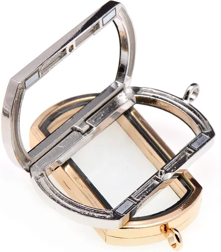 Miniatura 5 de Paialco Collar colgante de medallón flotante con ventana de vidrio rectangular magnético