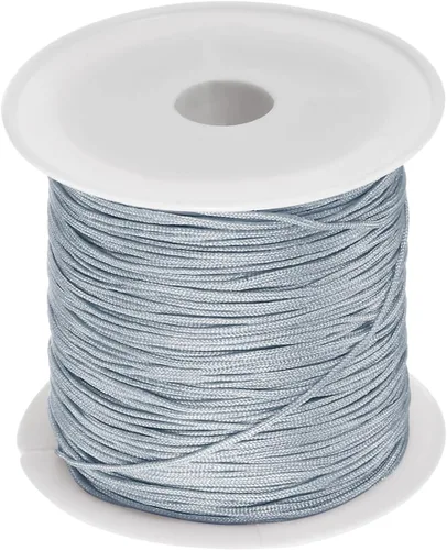 Miniatura 18 de HARFINGTON 1 rollo de hilo de nailon para nudar de 0.024 in, 50 yardas de nailon trenzado para manualidades, cuerda de satén para pulsera, collar
