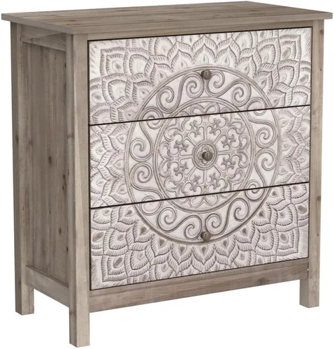 Miniatura 5 de PHI VILLA Armario decorativo con cajones – Cómoda rústica con 3 cajones para entrada y almacenamiento