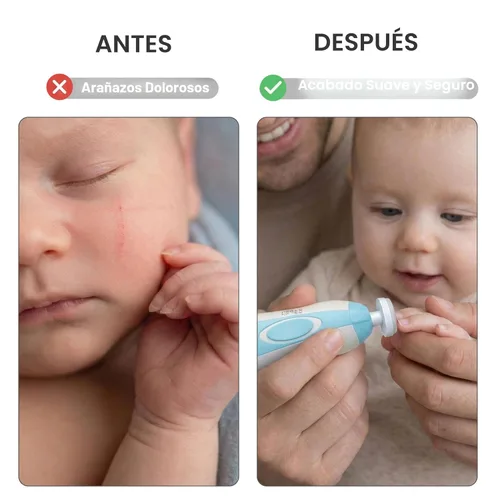 Miniatura 7 de Fansidi Cortadora de uñas eléctrica, lima de uñas fácil y segura para bebés recién nacidos, uso nocturno silencioso, cabezales de molienda de 4