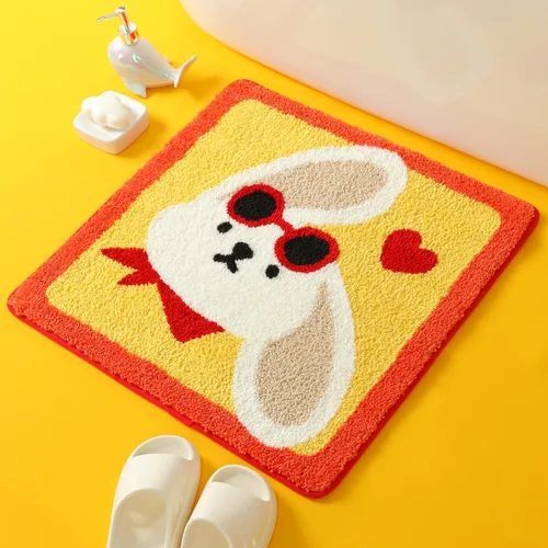 Miniatura 10 de Molesun Lindo tapete de baño de oso, tapete de baño antideslizante y suave, divertido tapete de microfibra de felpa absorbente de agua