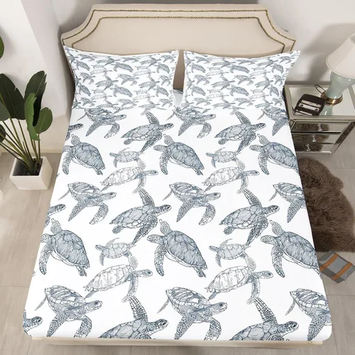 Miniatura 15 de Erosebridal - Juego de sábanas con mapa mundial tamaño TwinXL, juego de ropa de cama azul para niños y niñas, sábana bajera con mapa de varios