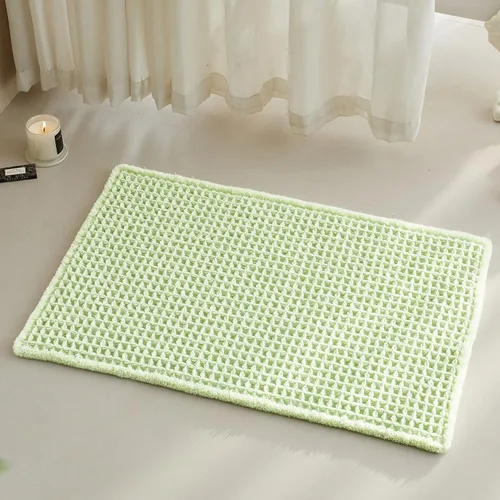 Miniatura 132 de TYUU Tapete de baño estilo gofre, tapete de baño bohemio, antideslizante, lavable, súper absorbente, de secado rápido, bonito tapete de baño