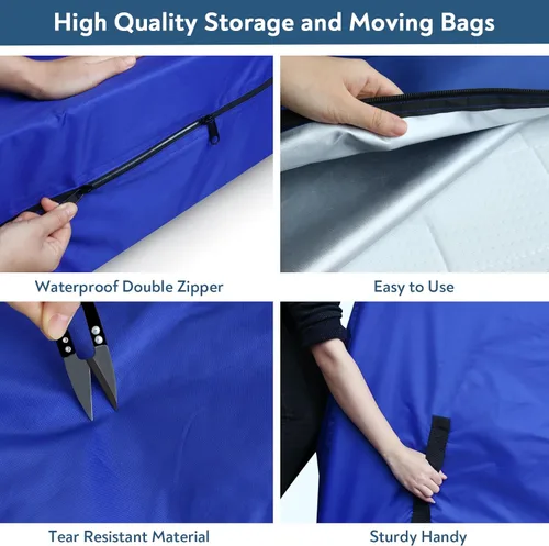 Miniatura 3 de Bolsa de colchón individual para mudanza y almacenamiento, funda protectora impermeable con cremalleras dobles, correas y asas ajustables, bolsa