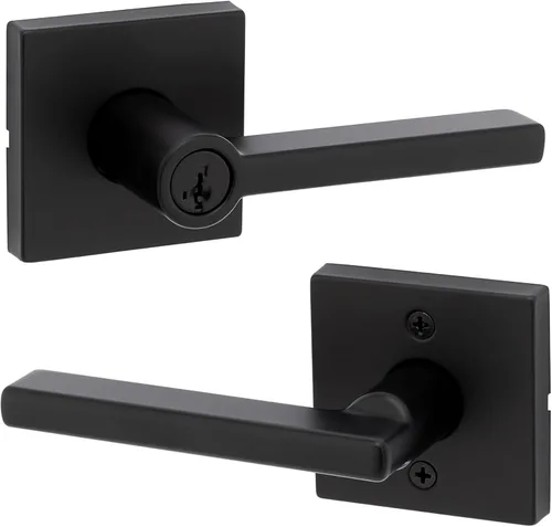 Miniatura 41 de Kwikset Halifax Manija interior de puerta de privacidad con cerradura, manija de puerta para baño y dormitorio, cerradura de botón de presión sin