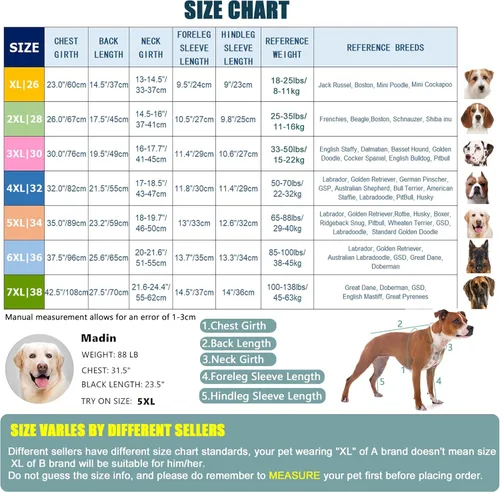 Miniatura 4 de Traje de recuperación para perros grandes y medianos después de la cirugía, mameluco antilameduras suave y transpirable para perros, alternativa al