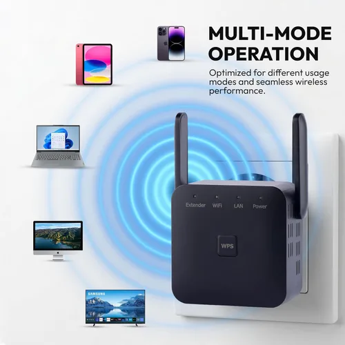 Miniatura 6 de Amplificador de señal WiFi más rápido 2026 cubre 10000 pies cuadrados y 80 dispositivos 2.4 GHz repetidor WiFi de alta velocidad con puerto Ethernet