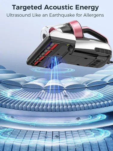 Miniatura 5 de Jimmy Aspiradora de Colchón, Aspiradora de Cama con Luz UV-C y Ultrasónica, Succión de 15Kpa 500W Potentes Aspiradoras de Mano para Polvo y Pelo