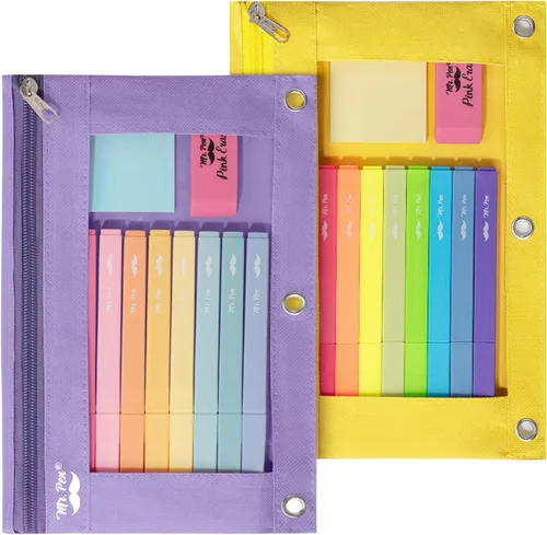 Miniatura 17 de Mr. Pen - Estuche para lápices de 2 piezas - Estuche con cremallera para lápices para carpeta de 3 anillas