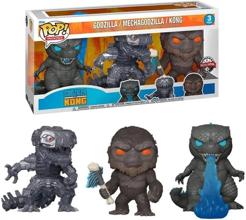 Miniatura 2 de Godzilla vs Kong Funko POP 3 Pack Mechagodzilla Kong