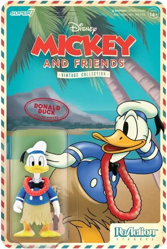 Miniatura 9 de Super7 Disney Hawaiian Holiday Bundle – Mickey, Minnie, Donald Duck and Goofy – Figura de acción de 3.75 pulgadas Coleccionables de películas