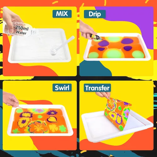 Miniatura 4 de Pintura de mármol de agua para niños – Artes y manualidades para niñas y niños, kits de manualidades, regalos ideales para niños de 6 a 8 a 12 años