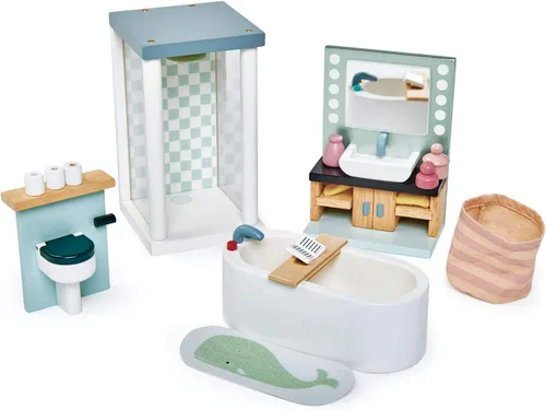 Tender Leaf Toys - Accesorios para casa de muñecas Dovetail - Conjuntos de muebles de madera detallados y decoración de habitaciones - Fomenta el