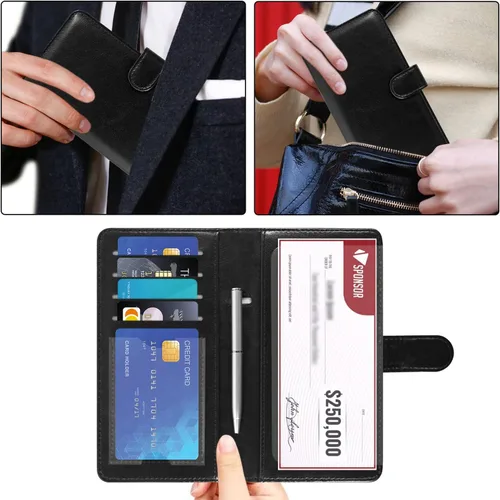 Miniatura 5 de ACdream Checkbook Cover, Leather RFID Blocking Check Book Wallet