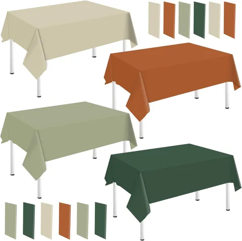 Miniatura 31 de Whaline Mantel rectangular de plástico azul polvoriento, 12 piezas, 4 colores azules, impermeable, para invierno, cumpleaños, bodas, fiestas