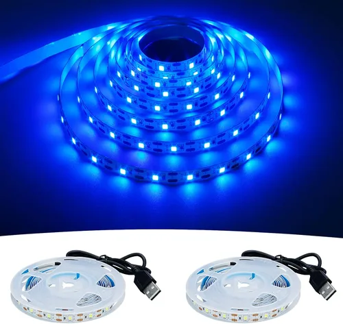 Miniatura 14 de Tira de luz LED roja USB 620-625nm 5V alimentada por USB, 13.12 pies/4M, 240 LED, flexible, SMD2835, de alto brillo, sin impermeabilidad, IP20