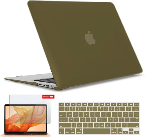 Miniatura 41 de iBenzer Carcasa rígida de plástico con superficie suave 3 en 1 y cubierta para teclado y protector de visualización para MacBook Air, Negro