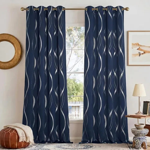 Miniatura 127 de NICETOWN Paneles de Cortinas Opacas para Dormitorio - Tratamiento de Ventanas con Aislamiento Térmico, Ojales Sólidos, Cortinas Opacas con Diseño