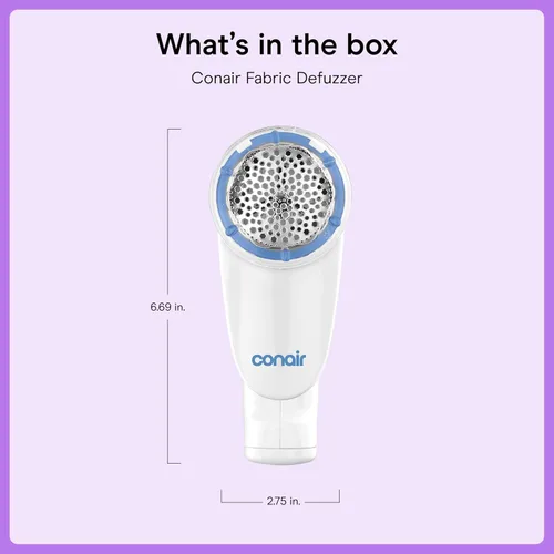 Miniatura 7 de Dispositivo Conair para limpiar bolitas de la tela, con batería, color blanco, Plástico, metal, Blanco, normal