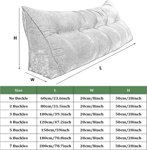 Miniatura 7 de Almohada triangular para cabecero, almohada de lectura triangular, almohada de pana triangular, cojín de cabecera para cabecera, almohada de apoyo