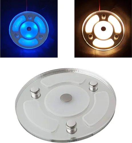 Marvix Lámpara de techo LED RV de 12 V 24 V, foco regulable de día/noche, interruptor táctil azul/blanco, foco de techo controlado - Iluminación