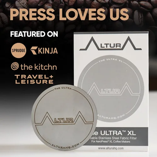 Miniatura 3 de El ULTRA XL: Filtro de metal reutilizable para cafetera AeroPress. También se adapta a la prensa de café AeroPress Go. No más filtro de papel XL