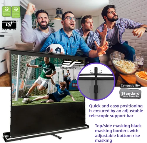 Miniatura 2 de Elite Screens ezCinema 2, 70 pulgadas 16:9, pantalla de proyector de suelo manual con tijeras, portátil para cine en casa, oficina, aula, con bolsa