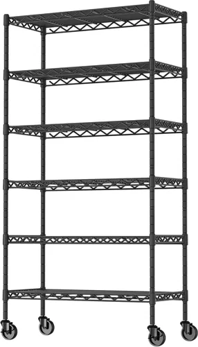 Miniatura 11 de Soywey - Estantería de almacenamiento ajustable de 5 estantes, resistente, estante de alambre, organizador de metal para lavandería, baño, cocina
