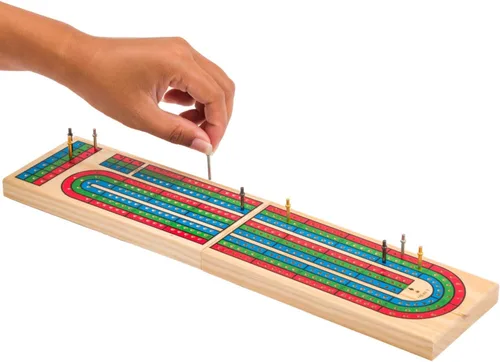 Miniatura 6 de Regal Games Juego de mesa Cribbage con almacenamiento, divertido juego de mesa con tablero de madera para adultos y niños, 9 clavijas de metal